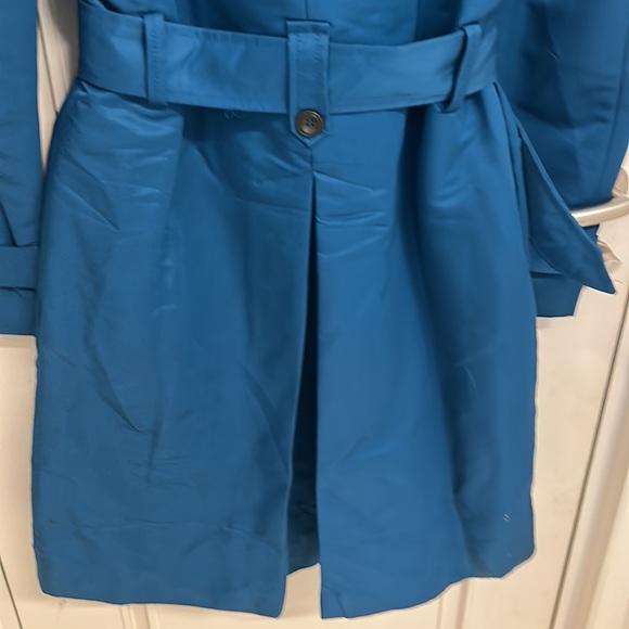 Mango Blue high neck cloth Trench coat with buttons & belt & lining ! - Picture 10 of 11